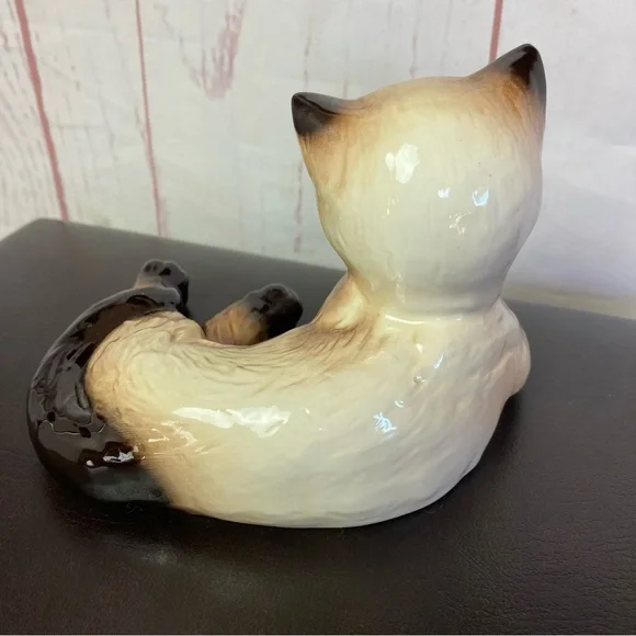 Vintage Goebel Siamese Cat Ceramic Figure W Germany Kitty 4” Knick Knack Feline - Picture 5 of 9
